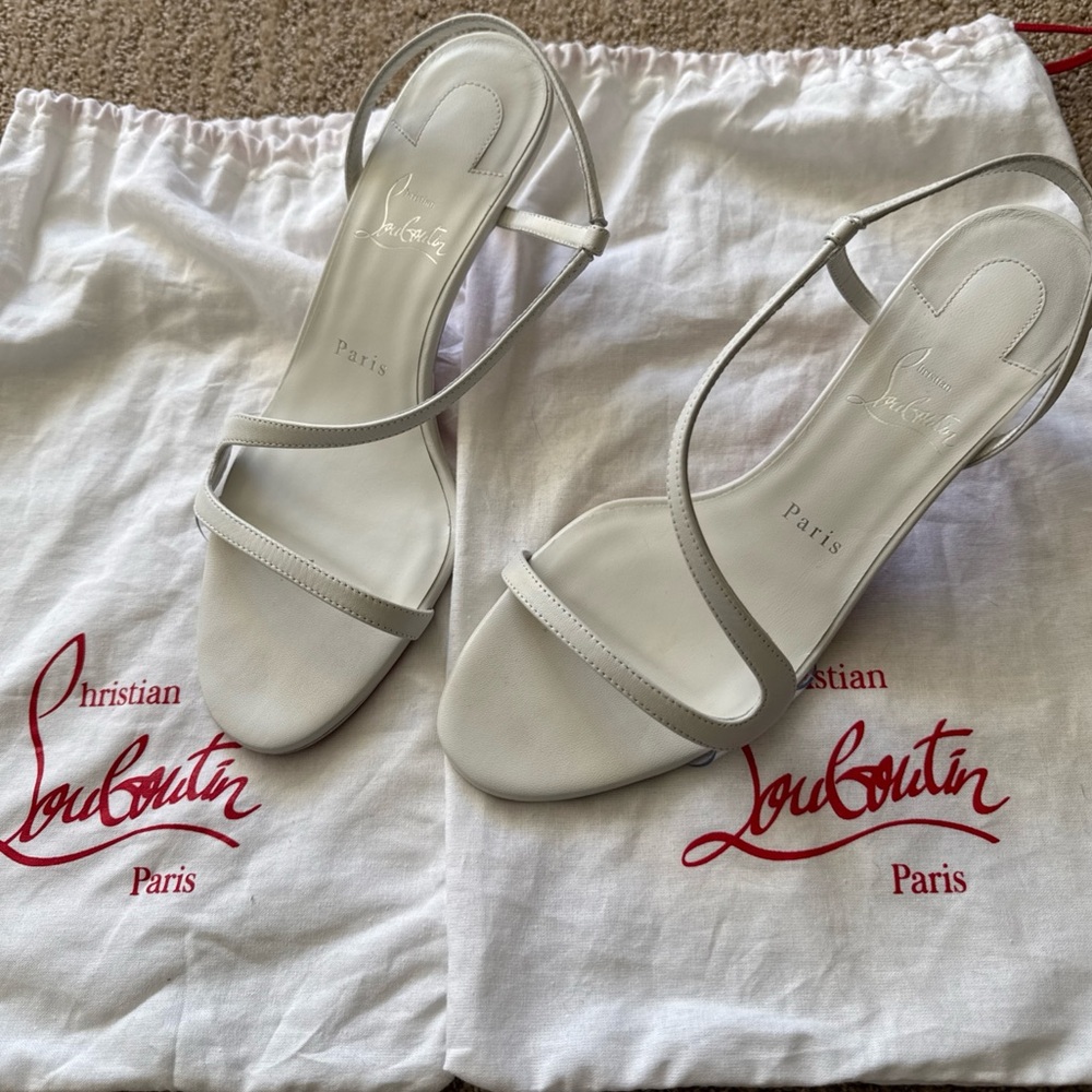Christian Louboutin Rosalie Leather 55mm Sandal Heels Women's 38.5